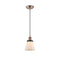 Cone Mini Pendant shown in the Antique Copper finish with a Matte White shade