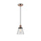 Cone Mini Pendant shown in the Antique Copper finish with a Clear shade