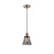 Cone Mini Pendant shown in the Antique Copper finish with a Plated Smoke shade