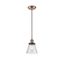 Cone Mini Pendant shown in the Antique Copper finish with a Seedy shade