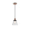 Cone Mini Pendant shown in the Antique Copper finish with a Seedy shade