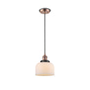 Bell Mini Pendant shown in the Antique Copper finish with a Matte White shade