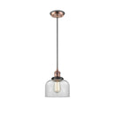 Bell Mini Pendant shown in the Antique Copper finish with a Clear shade