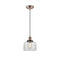 Bell Mini Pendant shown in the Antique Copper finish with a Clear shade