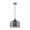 Bell Mini Pendant shown in the Antique Copper finish with a Plated Smoke shade