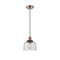 Bell Mini Pendant shown in the Antique Copper finish with a Seedy shade