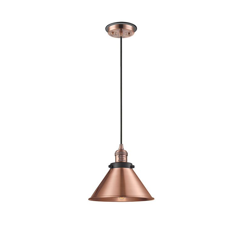 Briarcliff Mini Pendant shown in the Antique Copper finish with a Antique Copper shade