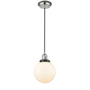 Beacon Mini Pendant shown in the Polished Nickel finish with a Matte White shade