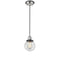 Beacon Mini Pendant shown in the Polished Nickel finish with a Clear shade