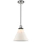 Cone Mini Pendant shown in the Polished Nickel finish with a Matte White shade