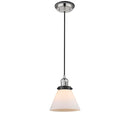 Cone Mini Pendant shown in the Polished Nickel finish with a Matte White shade