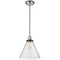 Cone Mini Pendant shown in the Polished Nickel finish with a Seedy shade