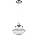 Oxford Mini Pendant shown in the Polished Nickel finish with a Seedy shade