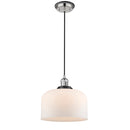 Bell Mini Pendant shown in the Polished Nickel finish with a Matte White shade