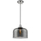 Bell Mini Pendant shown in the Polished Nickel finish with a Plated Smoke shade