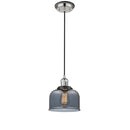 Bell Mini Pendant shown in the Polished Nickel finish with a Plated Smoke shade