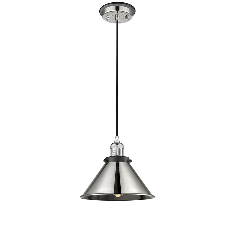 Briarcliff Mini Pendant shown in the Polished Nickel finish with a Polished Nickel shade