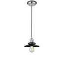 Railroad Mini Pendant shown in the Polished Nickel finish with a Polished Nickel shade