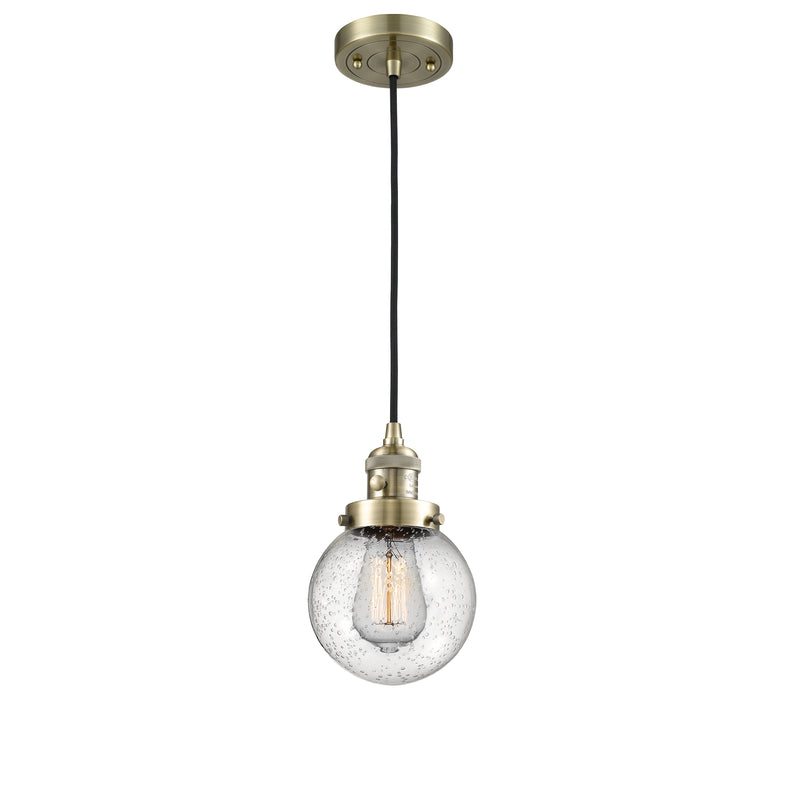 Innovations Lighting Beacon 1 Light 6" Mini Pendant with Switch 201CSW-AB-G204-6