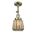 Chatham Semi-Flush Mount shown in the Antique Brass finish with a Mercury shade