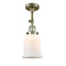 Canton Semi-Flush Mount shown in the Antique Brass finish with a Matte White shade