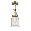 Canton Semi-Flush Mount shown in the Antique Brass finish with a Seedy shade