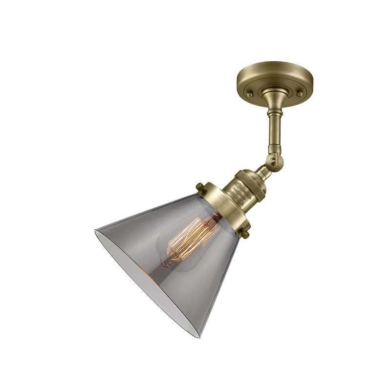 Innovations Lighting Large Cone 1 Light Semi-Flush Mount Part Of The Franklin Restoration Collection 201F-AB-G43-LED