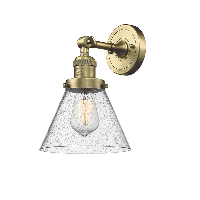 Innovations Lighting Large Cone 1 Light Semi-Flush Mount Part Of The Franklin Restoration Collection 201F-AB-G44-LED