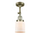 Bell Semi-Flush Mount shown in the Antique Brass finish with a Matte White shade