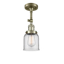 Bell Semi-Flush Mount shown in the Antique Brass finish with a Clear shade