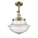 Oxford Semi-Flush Mount shown in the Antique Brass finish with a Seedy shade