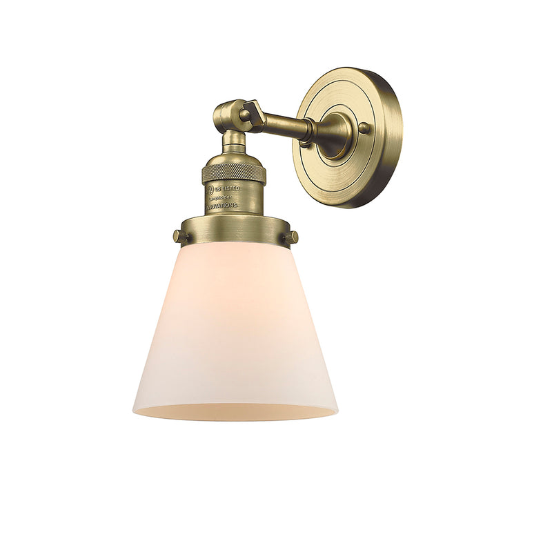 Innovations Lighting Small Cone 1 Light Semi-Flush Mount Part Of The Franklin Restoration Collection 201F-AB-G61-LED