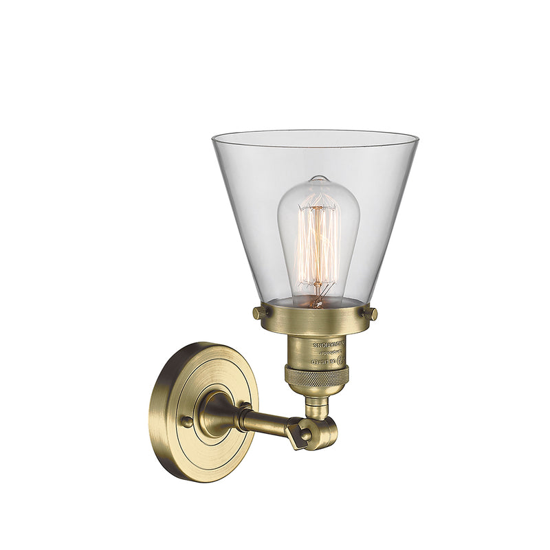 Innovations Lighting Small Cone 1 Light Semi-Flush Mount Part Of The Franklin Restoration Collection 201F-AB-G62