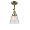 Cone Semi-Flush Mount shown in the Antique Brass finish with a Clear shade