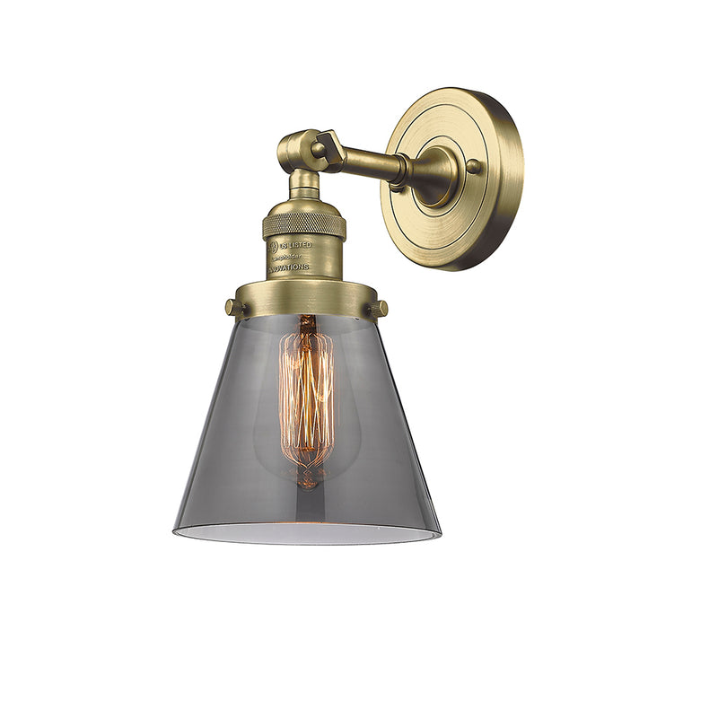 Innovations Lighting Small Cone 1 Light Semi-Flush Mount Part Of The Franklin Restoration Collection 201F-AB-G63-LED