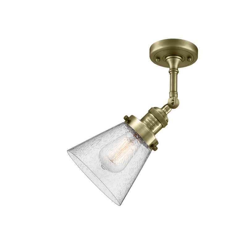 Innovations Lighting Small Cone 1 Light Semi-Flush Mount Part Of The Franklin Restoration Collection 201F-AB-G64-LED