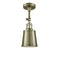 Addison Semi-Flush Mount shown in the Antique Brass finish with a Antique Brass shade