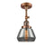 Fulton Semi-Flush Mount shown in the Antique Copper finish with a Plated Smoke shade