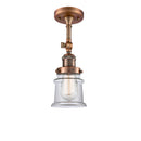 Canton Semi-Flush Mount shown in the Antique Copper finish with a Clear shade