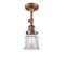 Canton Semi-Flush Mount shown in the Antique Copper finish with a Clear shade