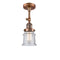 Canton Semi-Flush Mount shown in the Antique Copper finish with a Seedy shade