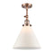 Cone Semi-Flush Mount shown in the Antique Copper finish with a Matte White shade