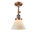 Cone Semi-Flush Mount shown in the Antique Copper finish with a Matte White shade