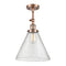 Cone Semi-Flush Mount shown in the Antique Copper finish with a Seedy shade