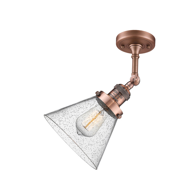 Innovations Lighting Large Cone 1 Light Semi-Flush Mount Part Of The Franklin Restoration Collection 201F-AC-G44-LED