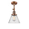 Cone Semi-Flush Mount shown in the Antique Copper finish with a Seedy shade