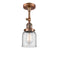 Bell Semi-Flush Mount shown in the Antique Copper finish with a Clear shade