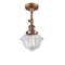 Oxford Semi-Flush Mount shown in the Antique Copper finish with a Clear shade