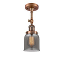 Bell Semi-Flush Mount shown in the Antique Copper finish with a Plated Smoke shade