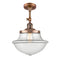 Oxford Semi-Flush Mount shown in the Antique Copper finish with a Clear shade